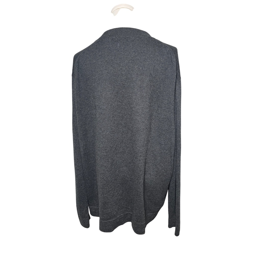 Alan Flusser Cotton Cashmere Cardigan Charcoal Gray V Neck Button XL - Picture 4 of 8
